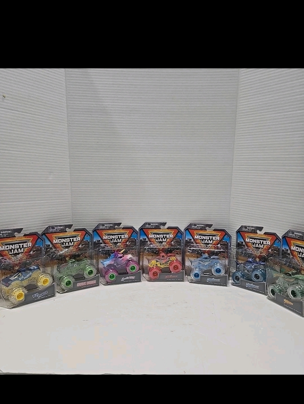 7 Monster Jam GHOST CREW Chase Set RARE Bundle Grave Digger Megalodon Blue Thund
